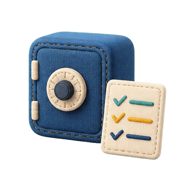 Safe with checklist