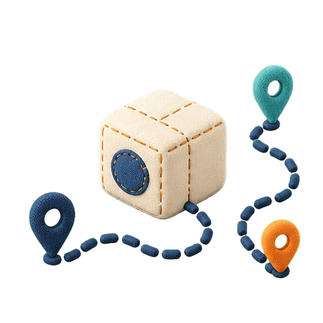 Parcel on a pinned route