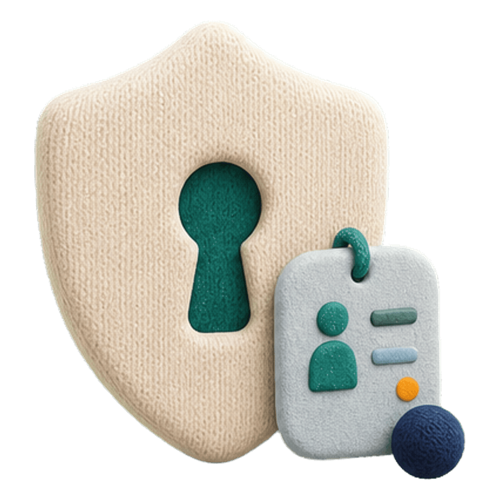 Locked shield and name badge